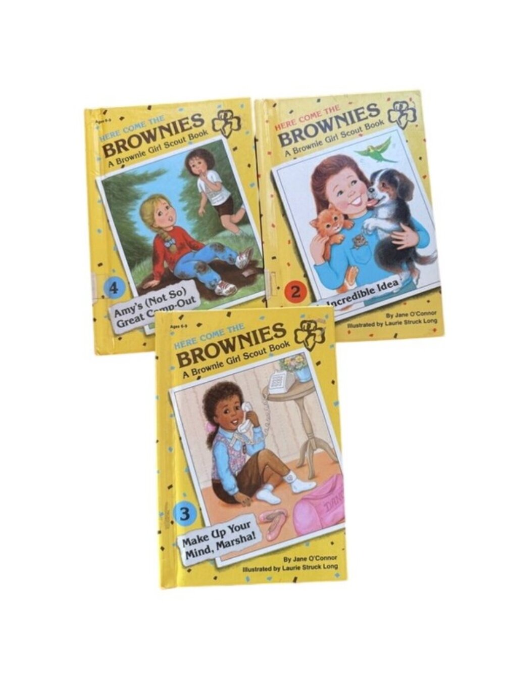Vintage HERE COME THE BROWNIES chapter Books Jane OConnor Girl Scouts Hardcover